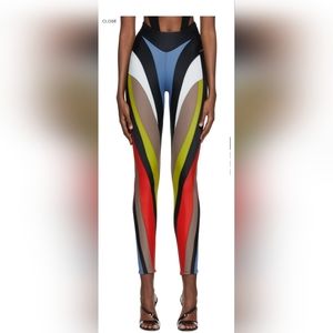 Mugler, multicolor spiral leggings,  size 44